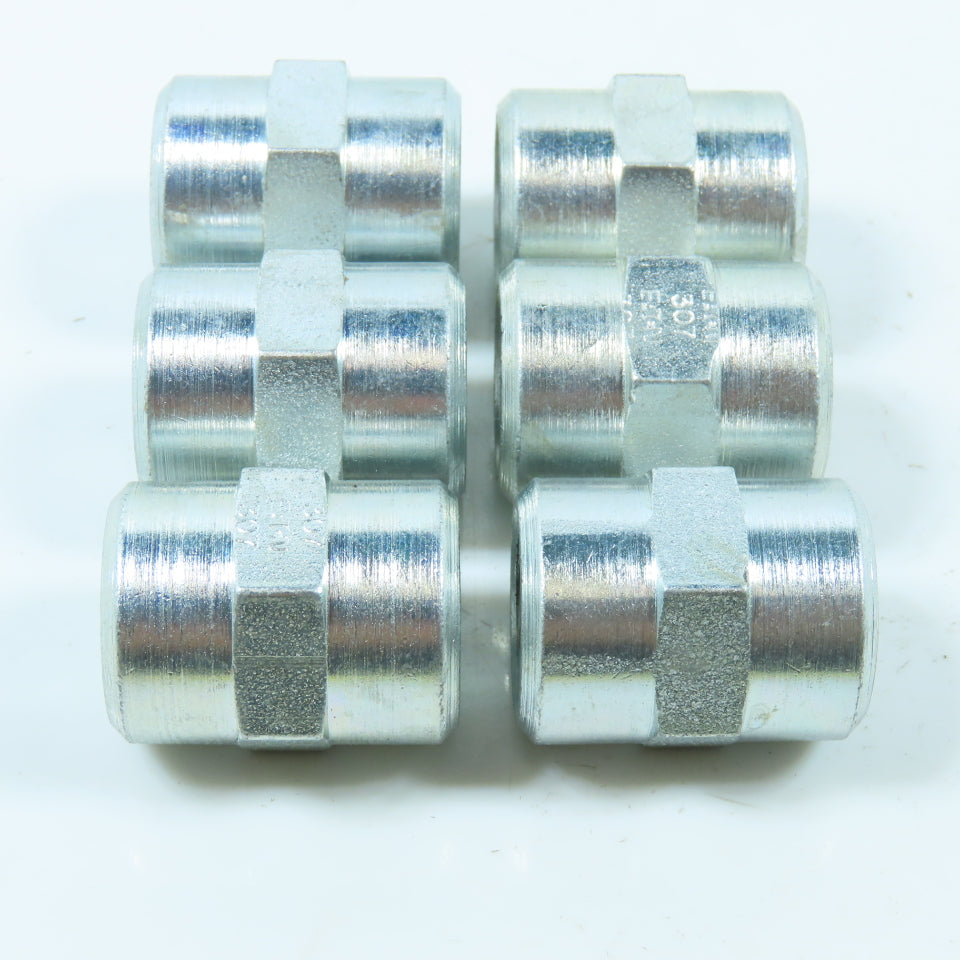 Eaton 2096-6S Hydraulic Adapter Fitting 3/8"-18 NPT Female x Female Lot of 6