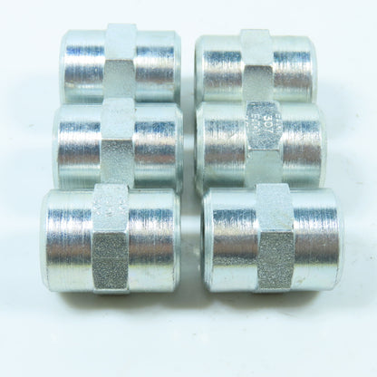 Eaton 2096-6S Hydraulic Adapter Fitting 3/8"-18 NPT Female x Female Lot of 6