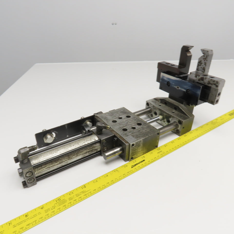 Pneumatic Guided Cylinder 4" Stroke W/ Parallel Gripper 1" Stroke