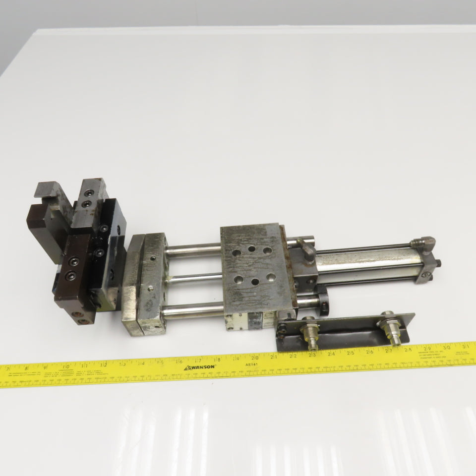Pneumatic Guided Cylinder 4" Stroke W/ Parallel Gripper 1" Stroke