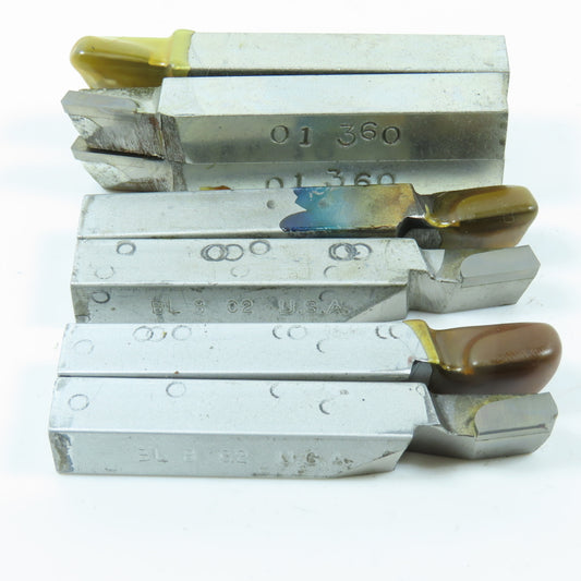 Misc. 1/2" Shank Single Point Tool Bit BR & BL Style Carbide Tip Lot of 8