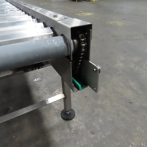 17" x 96" Power Roller Stainless Steel Settling Conveyor 26.5FPM 208-230/480V