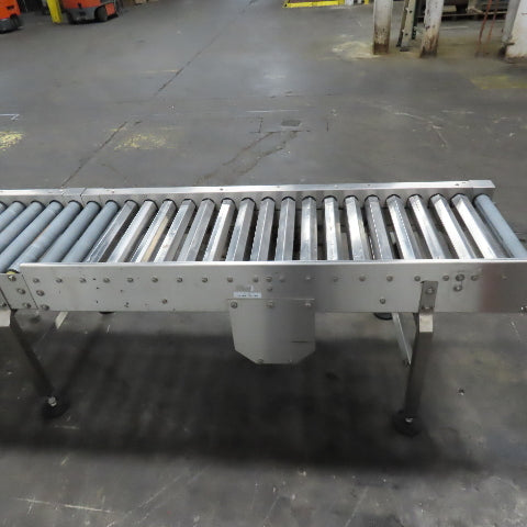 17" x 96" Power Roller Stainless Steel Settling Conveyor 26.5FPM 208-230/480V