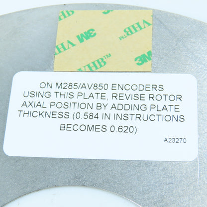 Avtron Model M285 AV850 Tach To Motor Inboard Seal Plate Kit 3" Motor Shaft
