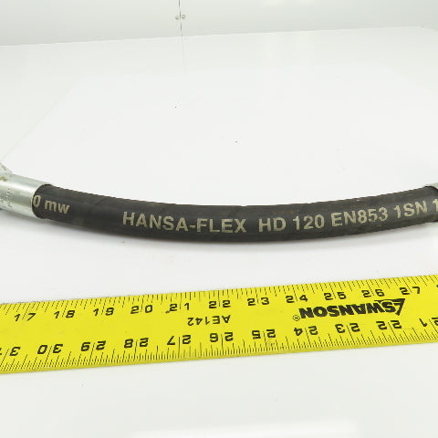 Hansa-Flex HD120 3/4" (-12) Hydraulic Hose Assy 1-1/16"-12 O-Ring Boss 20" OAL