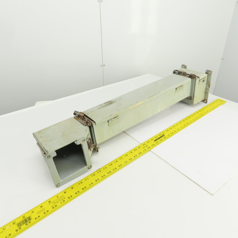 Hoffman 4" x 4" x 36" L Wire Way Auxiliary Gutter Trough Hinged Top W/90° Elbow