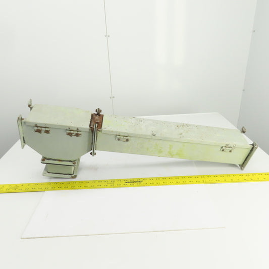 Hoffman 4" x 4" x 34" L Wire Way Auxiliary Gutter Trough Hinged Top W/4" Tee