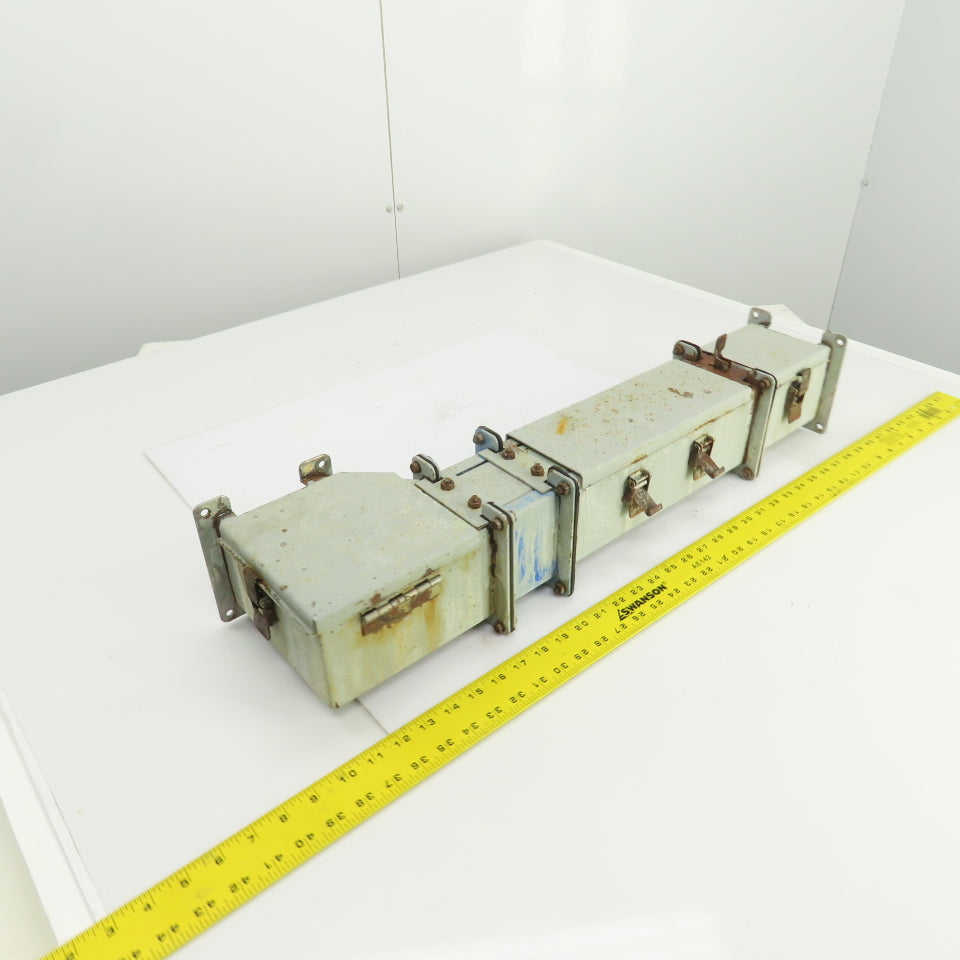 Hoffman 4x 4 x 28-1/2" L Wire Way Auxiliary Gutter Trough Hinged Top W/90° Elbow