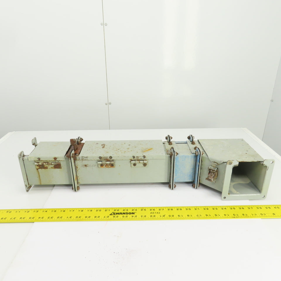 Hoffman 4x 4 x 28-1/2" L Wire Way Auxiliary Gutter Trough Hinged Top W/90° Elbow
