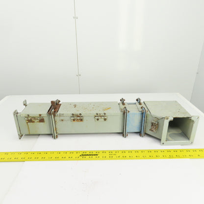 Hoffman 4x 4 x 28-1/2" L Wire Way Auxiliary Gutter Trough Hinged Top W/90° Elbow