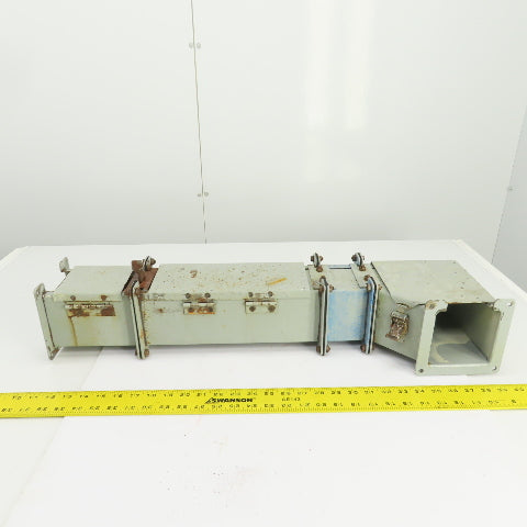 Hoffman 4x 4 x 28-1/2" L Wire Way Auxiliary Gutter Trough Hinged Top W/90° Elbow