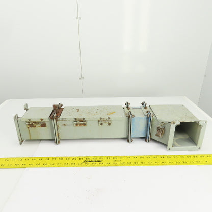 Hoffman 4x 4 x 28-1/2" L Wire Way Auxiliary Gutter Trough Hinged Top W/90° Elbow