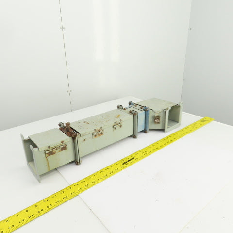 Hoffman 4x 4 x 28-1/2" L Wire Way Auxiliary Gutter Trough Hinged Top W/90° Elbow