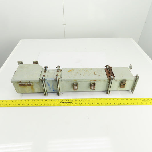 Hoffman 4x 4 x 28-1/2" L Wire Way Auxiliary Gutter Trough Hinged Top W/90° Elbow