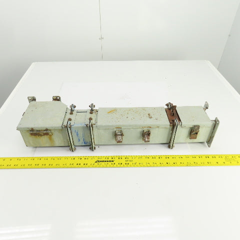 Hoffman 4x 4 x 28-1/2" L Wire Way Auxiliary Gutter Trough Hinged Top W/90° Elbow