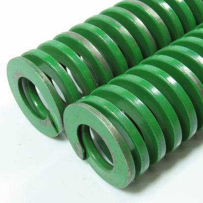 2" OD 1" Rod Dia. Green Flat Wire Die Spring 10" OAL Lot of 2