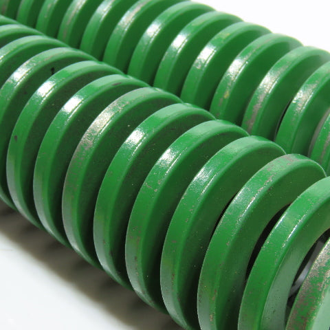 2" OD 1" Rod Dia. Green Flat Wire Die Spring 10" OAL Lot of 2