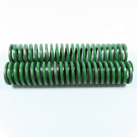 2" OD 1" Rod Dia. Green Flat Wire Die Spring 10" OAL Lot of 2