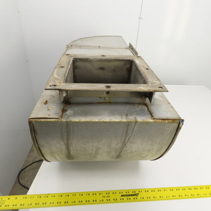 Insulated Double Wall Rectangular HVAC Offset 90° Elbow 45" OAL 12" x 12" Flange