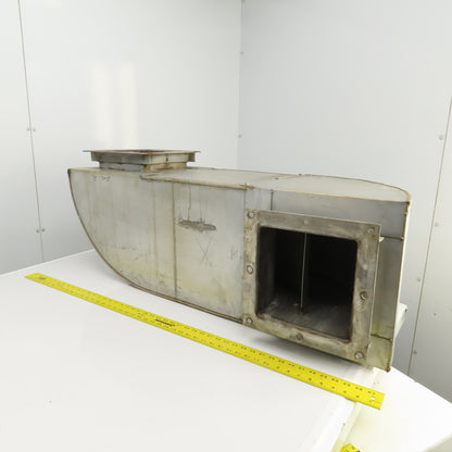Insulated Double Wall Rectangular HVAC Offset 90° Elbow 45" OAL 12" x 12" Flange