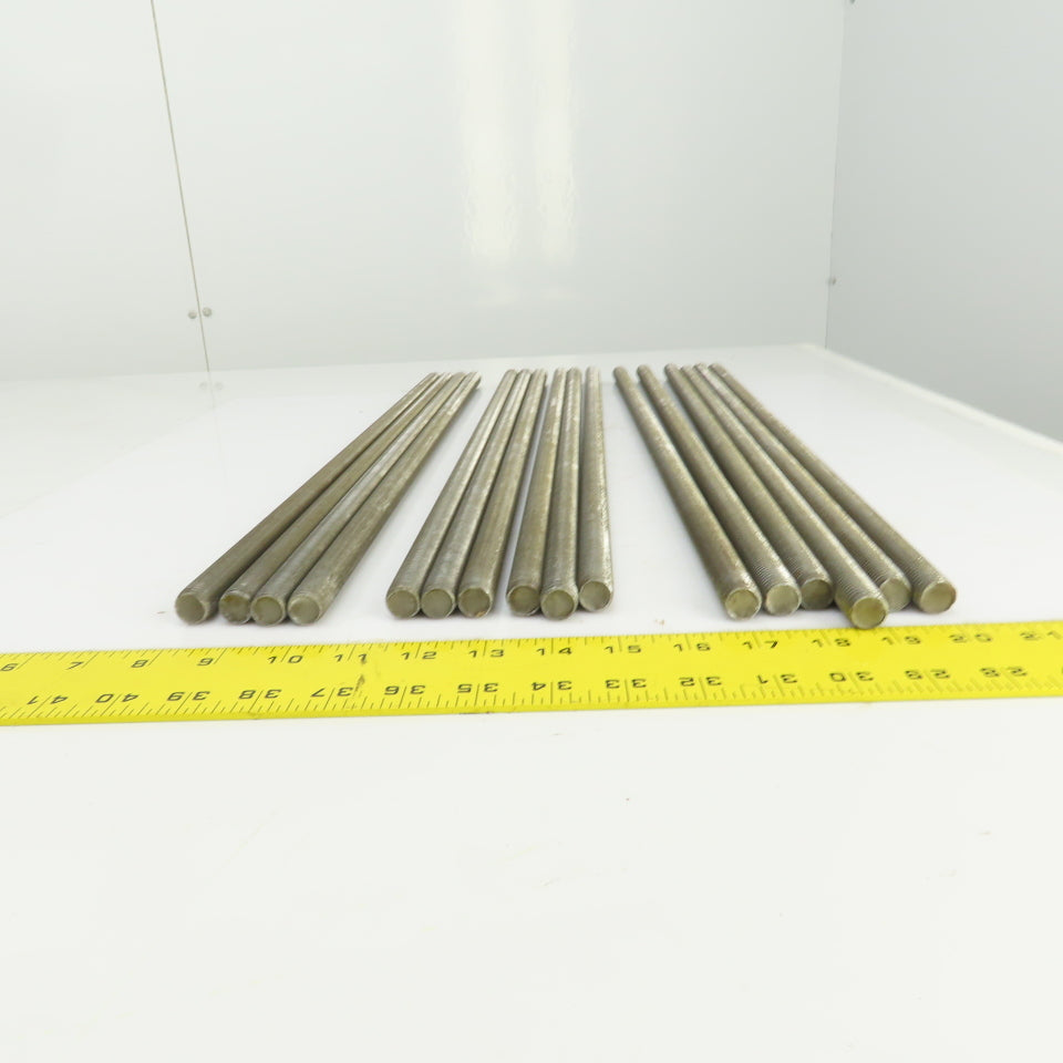 5/8"-11 x 24" OAL Steel Fully Threaded Rod Lot Of 16