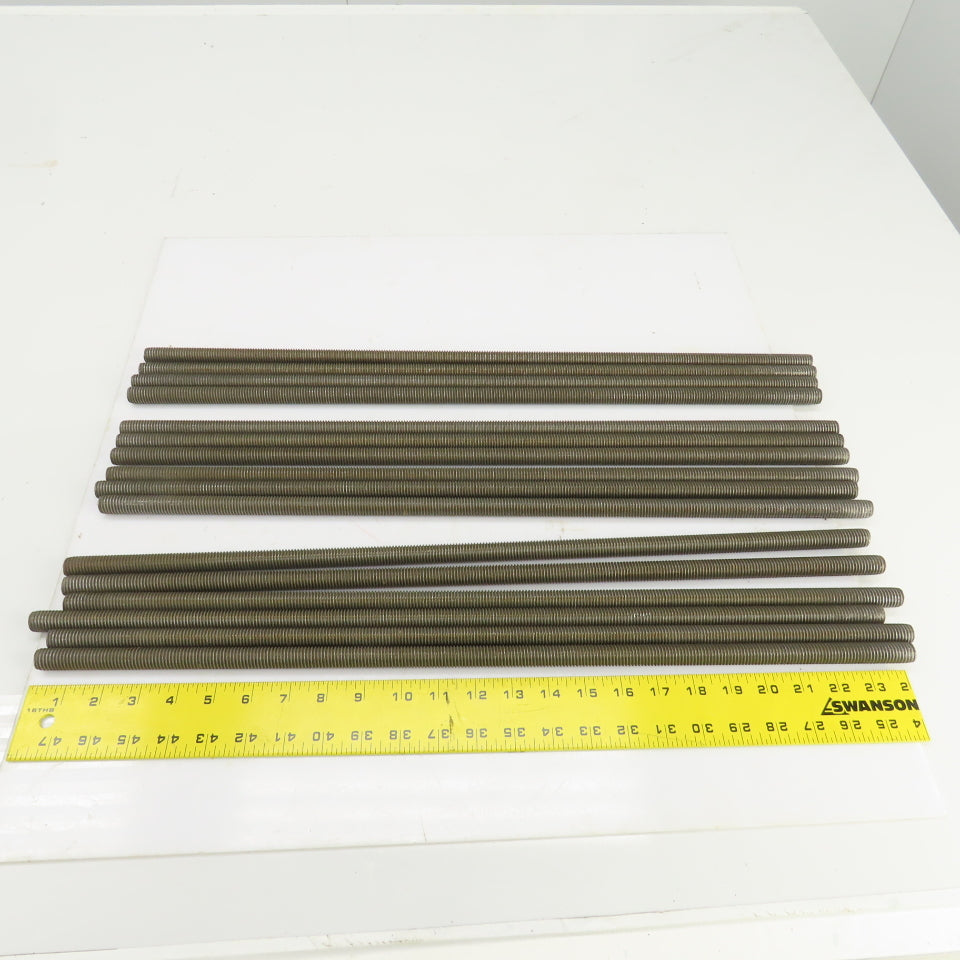 5/8"-11 x 24" OAL Steel Fully Threaded Rod Lot Of 16
