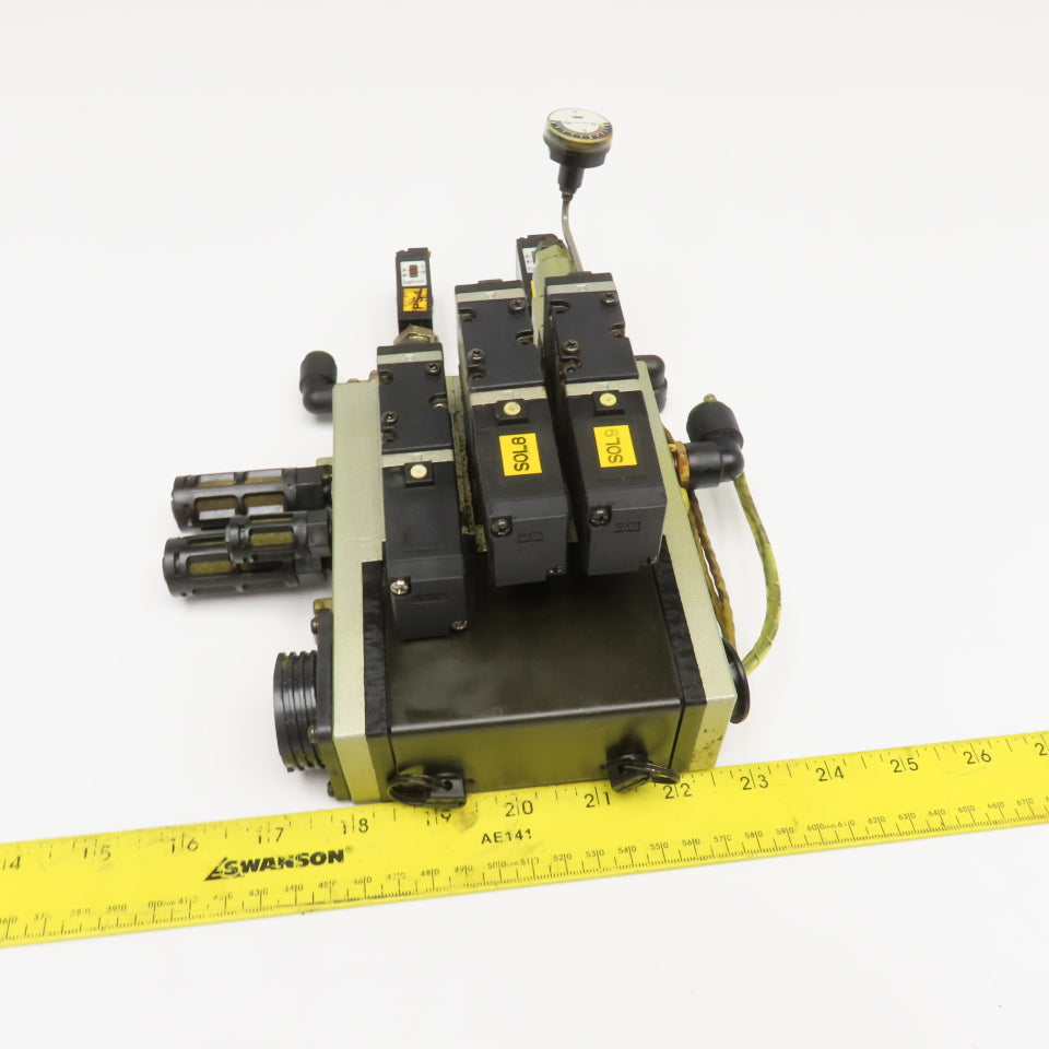 SMC ARBF2000-P VFS2100 Pneumatic Valve Bank Manifold Assembly 110V