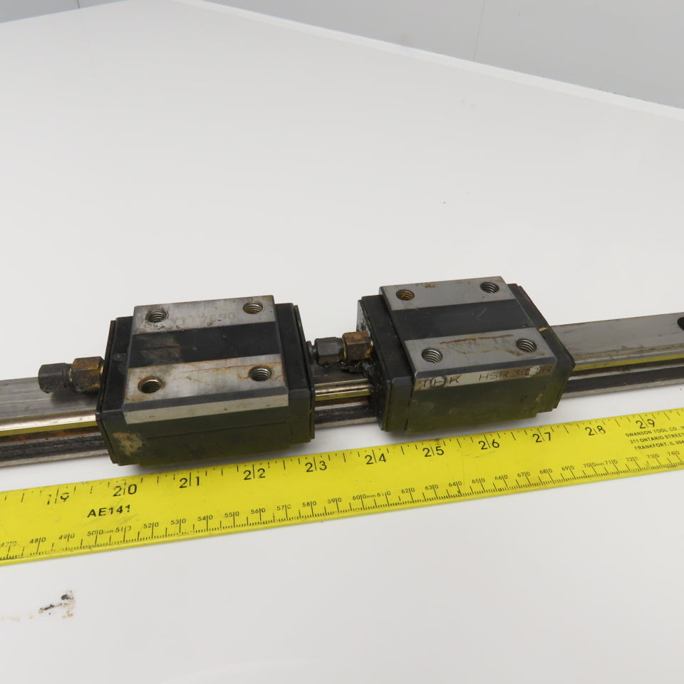 THK HSK30 30mm Linear Profile Guide Rail With Ball Block Slides 88" OAL