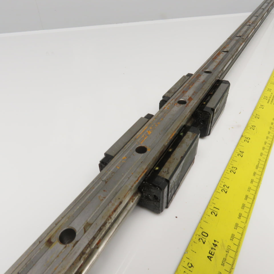 THK HSK30 30mm Linear Profile Guide Rail With Ball Block Slides 88" OAL