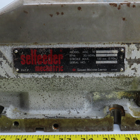 Sugino Selfeeder Mechatric MSC-W P13 BU Drilling Unit 150mm Stroke NO MOTOR