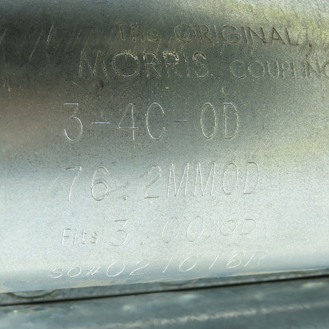 Morris 3-4C Compression Coupling 76.2mm OD Fits 3" OD Black Gasket Lot of 3