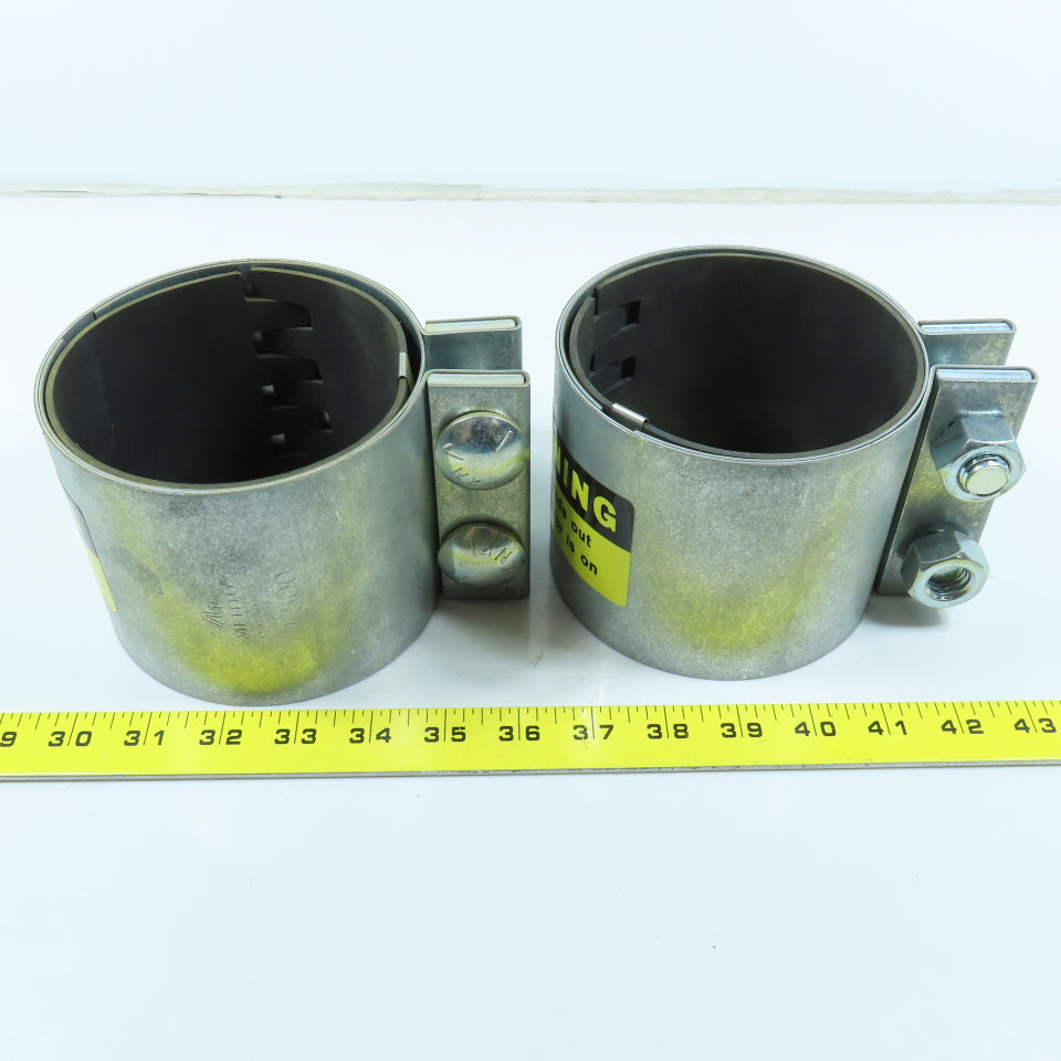 Metflo 4.500" Compression Coupling 2 Bolt Black Gasket Lot of 2