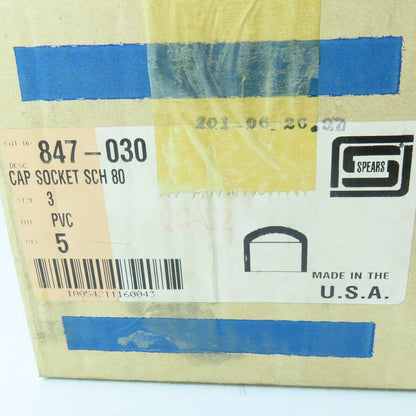 Spears 875-030 3" Socket Cap SCH80 Gray PVCI Pipe Fitting Lot of 5