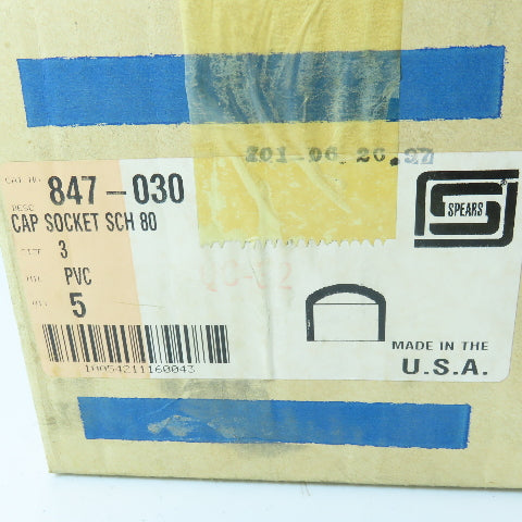 Spears 875-030 3" Socket Cap SCH80 Gray PVCI Pipe Fitting Lot of 5
