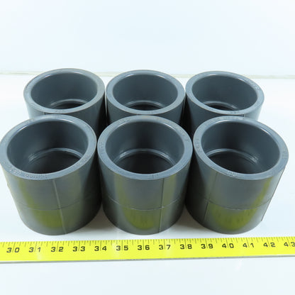 Nibco 3" Socket Slip Coupling SCH80 Gray PVCI Pipe Fitting Lot of 6