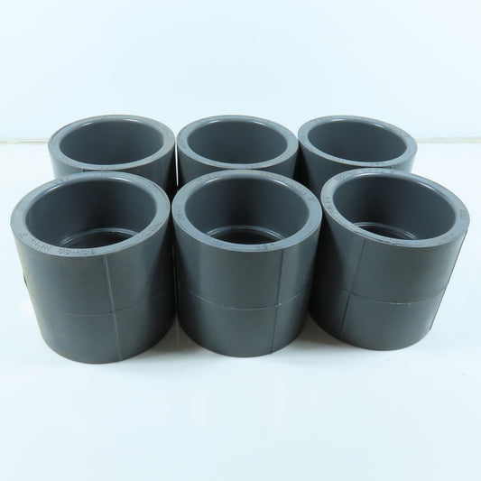 Nibco 3" Socket Slip Coupling SCH80 Gray PVCI Pipe Fitting Lot of 6