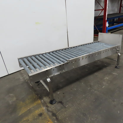 22" BF Stainless Steel End Stop Gravity Roller Conveyor 79" OAL