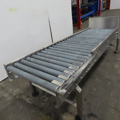 22" BF Stainless Steel End Stop Gravity Roller Conveyor 79" OAL