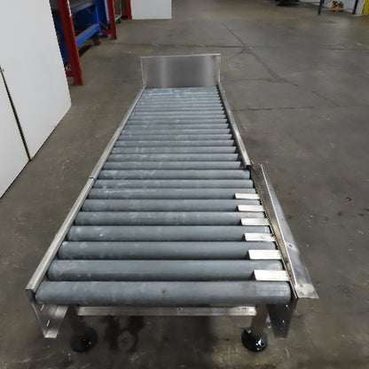 22" BF Stainless Steel End Stop Gravity Roller Conveyor 79" OAL