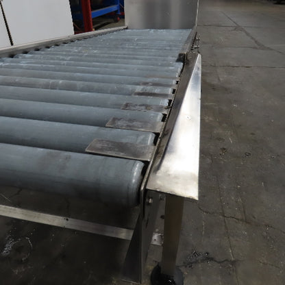 22" BF Stainless Steel End Stop Gravity Roller Conveyor 79" OAL