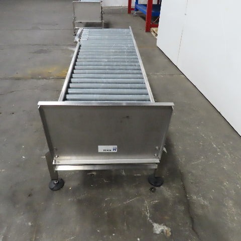22" BF Stainless Steel End Stop Gravity Roller Conveyor 79" OAL