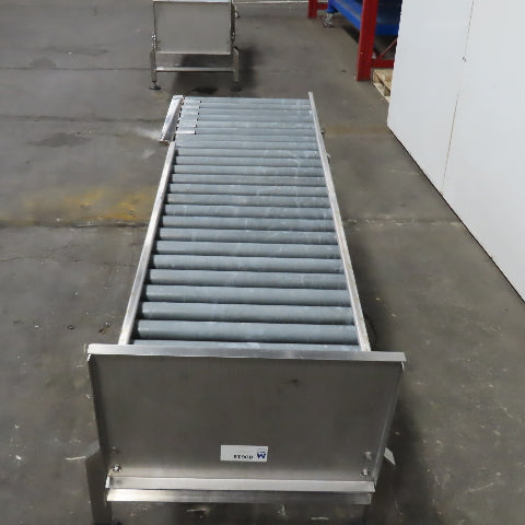 22" BF Stainless Steel End Stop Gravity Roller Conveyor 79" OAL