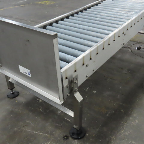 22" BF Stainless Steel End Stop Gravity Roller Conveyor 79" OAL