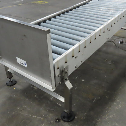 22" BF Stainless Steel End Stop Gravity Roller Conveyor 79" OAL