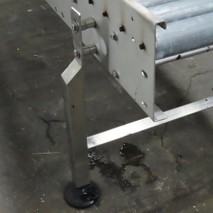 22" BF Stainless Steel End Stop Gravity Roller Conveyor 79" OAL