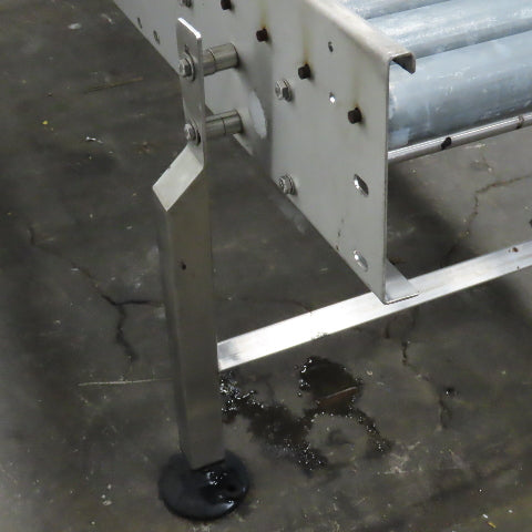 22" BF Stainless Steel End Stop Gravity Roller Conveyor 79" OAL
