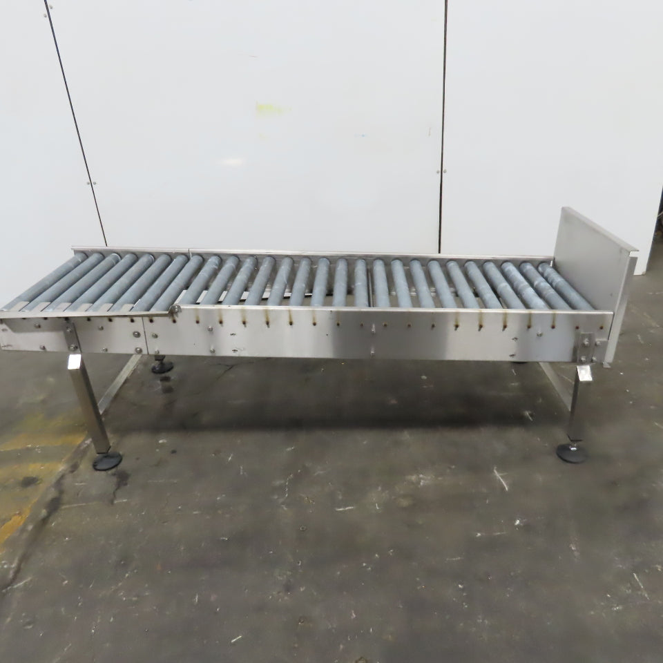 22" BF Stainless Steel End Stop Gravity Roller Conveyor 79" OAL