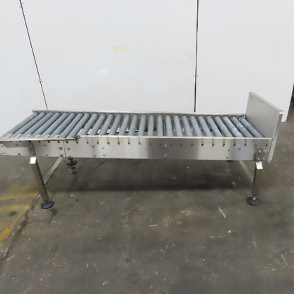 22" BF Stainless Steel End Stop Gravity Roller Conveyor 79" OAL