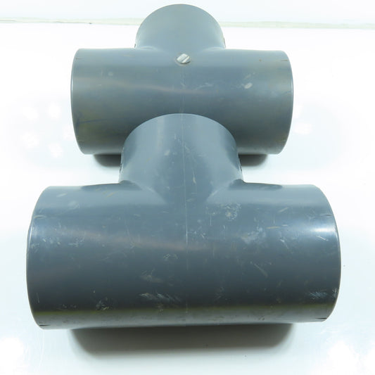 Spears 801-030 3" x 3" x 3" Tee SCH80 Gray PVCI Slip Pipe Fitting Lot of 2