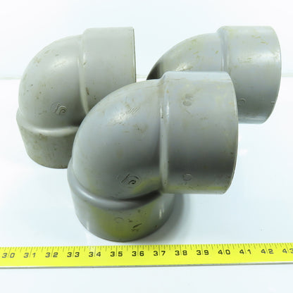 Celanese 4" 90° Elbow SCH80 Gray CPVC Slip Pipe Fitting Lot of 3